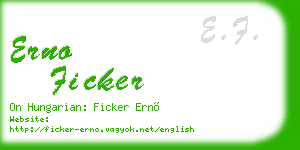 erno ficker business card