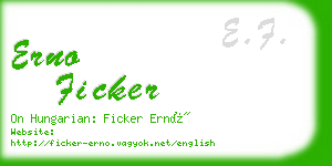 erno ficker business card